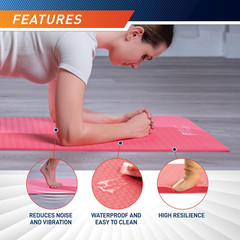 Circuit Fitness by Non-Slip Multi-Purpose Exercise Yoga Mats with Carrying Stra