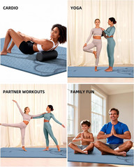 Large Yoga Mat (75.5″X47.6″X0.4″）Extra Wide & Thick 10Mm, Non-Slip Exercise Mat,