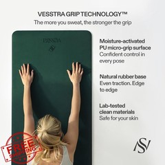 Vesstra Premium Yoga Mat Non-Slip PU Grip 4mm