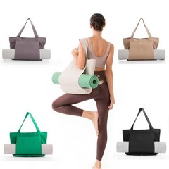 Women Yoga Mat Bag Canvas Tote Sports Gym Pilates Carrier Shoulder Bag
