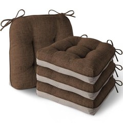Indoor Kitchen Chair Cushions Set of 16x16x3.5inch | Non Slip, with 4 Coffee