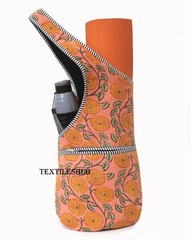 New Indian Peach Kitty Floral Quilt Yoga Mat Bag Boho Cotton Carry Tote Bag US