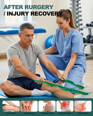 Stretching Strap with Loops & Leg Lifter, Non-Elastic Pt-Style Physical Therapy