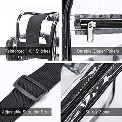 Clear Bag Stadium Approved, Clear Crossbody Messenger Shoulder Bag with Black