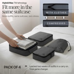 4-Piece Luxury Compression Packing Cubes & Bags for Travel – Maximize Spac