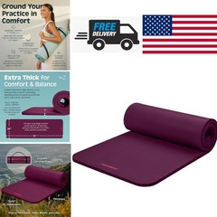 Comfortable Extra Thick Yoga Mat 72 Inch Long Boysenberry Non Slip for Home Use