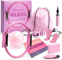 14-Piece Pink Pilates Kit for Women | Complete Home Workout Set