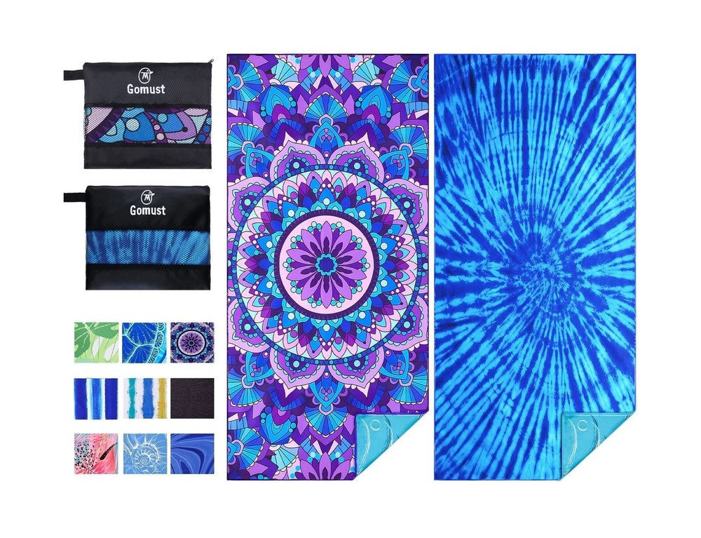 2 Pack Lightweight Thin Beach Towel Oversized 71″x32″ Big Extra Lar… Fast Ship