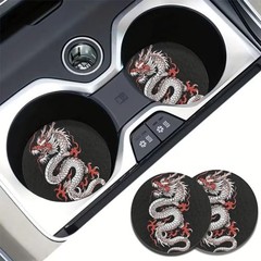 2 Packs Absorbent Car Coasters for Drinks Cup Mat, 2.8 inches Non Slip Car Cup