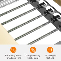 330lbs Foldable Pilates Reformer Machine w High Strength Alloy Springs for Home