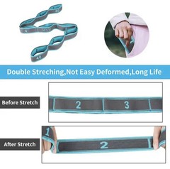 Digital Segmented Elastic Yoga Strap 115cm x 4cm Without Fastener Blue/Black