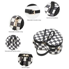 Crossbody Purse for Women Small Crossbody Bags Checkered Black Heart Shape