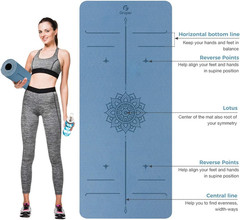 Yoga Mat Non Slip TPE Extra Wide Yoga Mat with Alignment Mark, 72″L X 32″W X 0.3