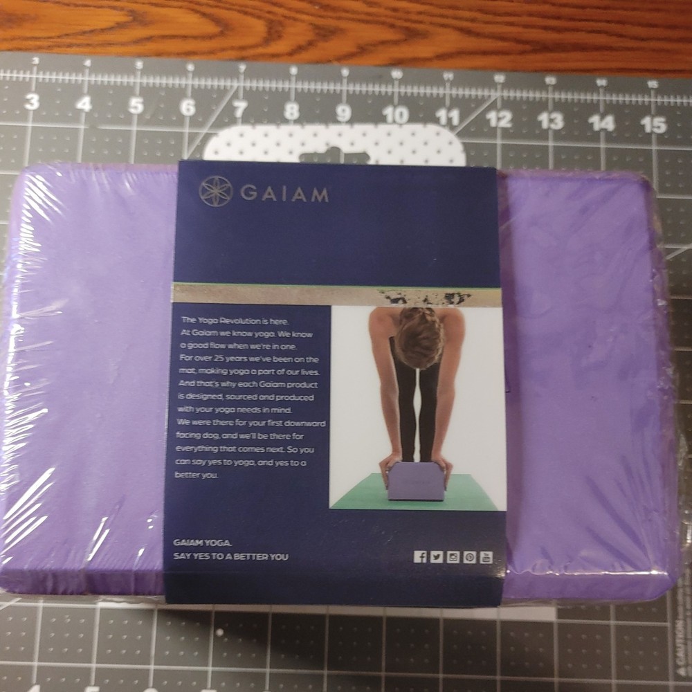 Gaiam Yoga Block, 9″Wx6″Hx4″D. Purple Color. Stretch/Balance