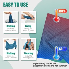 40″*12″ Cooling Towels 6 PCS, Cool Towels Sports Cooling Rags for Neck and Fa…