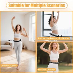 65 Inch Adjustable Fitness Waist Hoop – 32 Detachable Links, Quiet Non-Drop F…