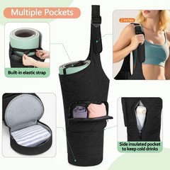 Smasrob Yoga Mat Bag with Wet Pocket, Bottle 24.5″ x 9.2″ x 24.5″, Black