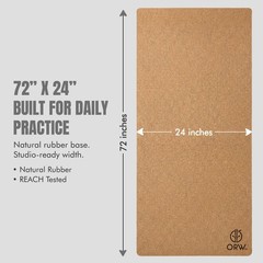 Hot Yoga Mat – Natural Cork Surface, NonSlip Grip for Sweat, Natural Rubber B…