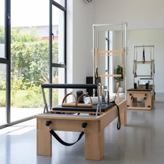 Double Loop Yoga Leather Strap Wooden Pilates Equipment Handles Comfortable Grip