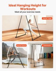 Yoga Stand Frame, 9.6 ft Aerial Silk Swing Stand, Max 551.2 lbs Load Capacity,