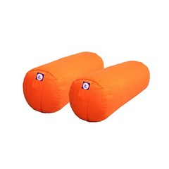 Yogikuti Cotton Filled Round Yoga Bolster 2pcs, Cotton Yoga Pillow/Cushion