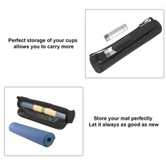 EVEME Yoga Mat Bag With Strap & LARGE, Black with cup pocket