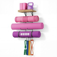 Bikoney Yoga Mat Holder Wall Mount Yoga Mat Storage Home Gym Accessories with…