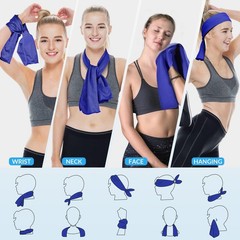 Cooling Towel 4 Pack 40″x12″, Instant Cold Gym Towel for Men Women, Soft Brea…