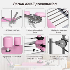 Pilates Reformer Machine For Home Gym Workout, Foldable Pilates Equipment