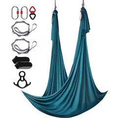 Aerial Silk and Yoga Swing 11 Yards Aerial Yoga Hammock Kit with 100Gsm Nylon Fa