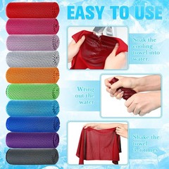 Maitys 80 Pcs Cooling Towel Bulk 32 X 12 Inch Microfiber Ice Towel Cold Soft