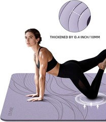 Large Yoga Mat 75.5×47.6×0.4 Extra Wide Thick TPE