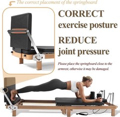 Foldable Pilates Reformer –90% Pre-Assembled Home Gym Women Men Workouts Bundle