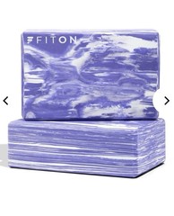 New Sealed FitOn 2-Pack Yoga Prop, High Density Foam Blocks, Marbled Purple NIP