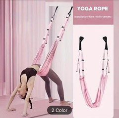 Purple or Pink Aerial Yoga Rope – Door-Mounted Stretching Strap