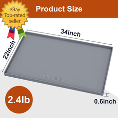 Extra Thick Silicone Mat Waterproof with Raised Edge 34″ X 22″ under Sink Mat