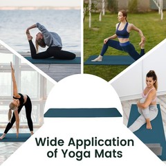 Fitvids 1/2″ Thick High Density Exercise Yoga Mat, Carrying Strap Blue(Open Box)