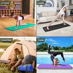 High Density 1/2” Thick Yoga Mat 71” Long – Water-Resistant and Travel-Friendly