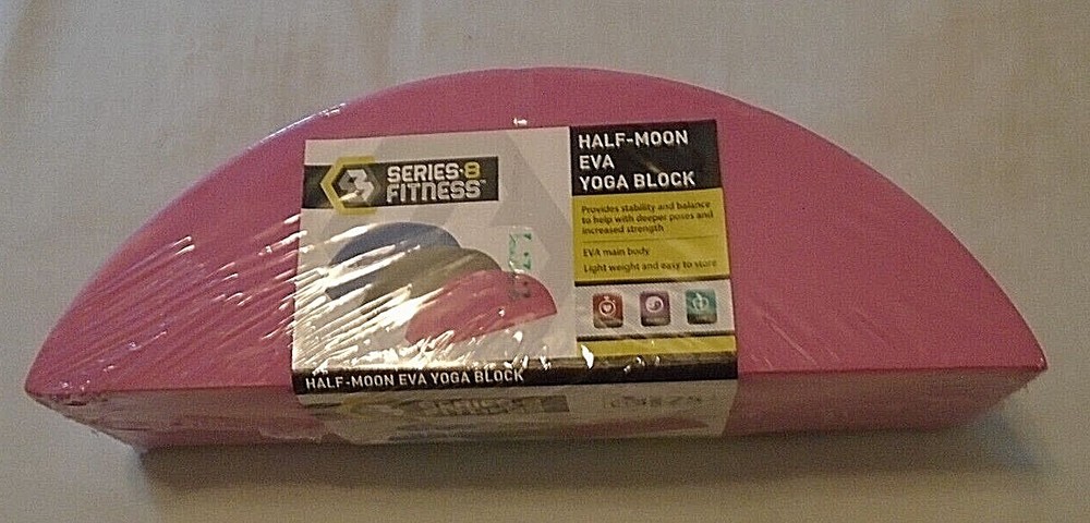 Series – 8 Fitness Half-Moon EVA Foam Yoga Block Pink New