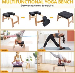 Yoga Headstand Bench, Yoga Inversion Chair, Headstand Trainer with Wood Frame US