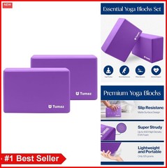 Yoga Blocks 2-Pack High Density EVA Foam Non-Slip for Stability Balance Support