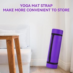 1/2-Inch Extra Thick Non-Slip Yoga Mat with Carrying Strap – Purple Elegance