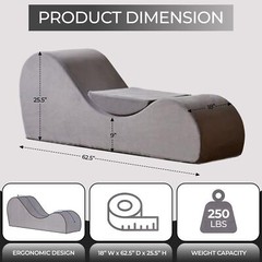Grey Kama Tantra Sutra Sex Couch Exotic Furniture Sofa Chaise Lounge Yoga Chair