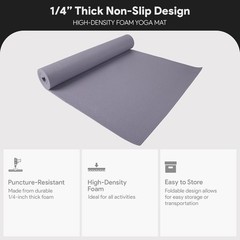 1/4-Inch High Density Non-Slip Yoga Mat with Carrying Strap – Multipurpose