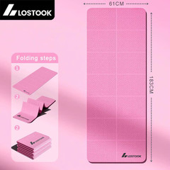 4Mm Thick TPE Foldable Yoga Mat 183*61Cm Easy Storage for Travel Yoga Pilates Ho