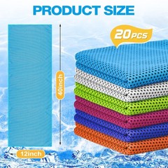 MENOLY 20 Pack Cooling Towels, 40″x12″ Cooling Towels for Neck and Face with …