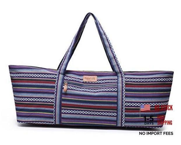Large Yoga Mat Bag for Women Men, Travel Gym Bag for Pilates Office Multicolor