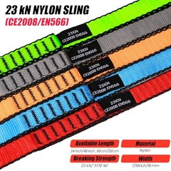 18MM Nylon Climbing Slings Runners 23 kN Strong Webbing 24inch/60cm 2PCS Red
