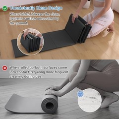 Foldable Travel Yoga Mat Print | 5mm Thick Folding Pilates Mat | Non-Slip Hig…