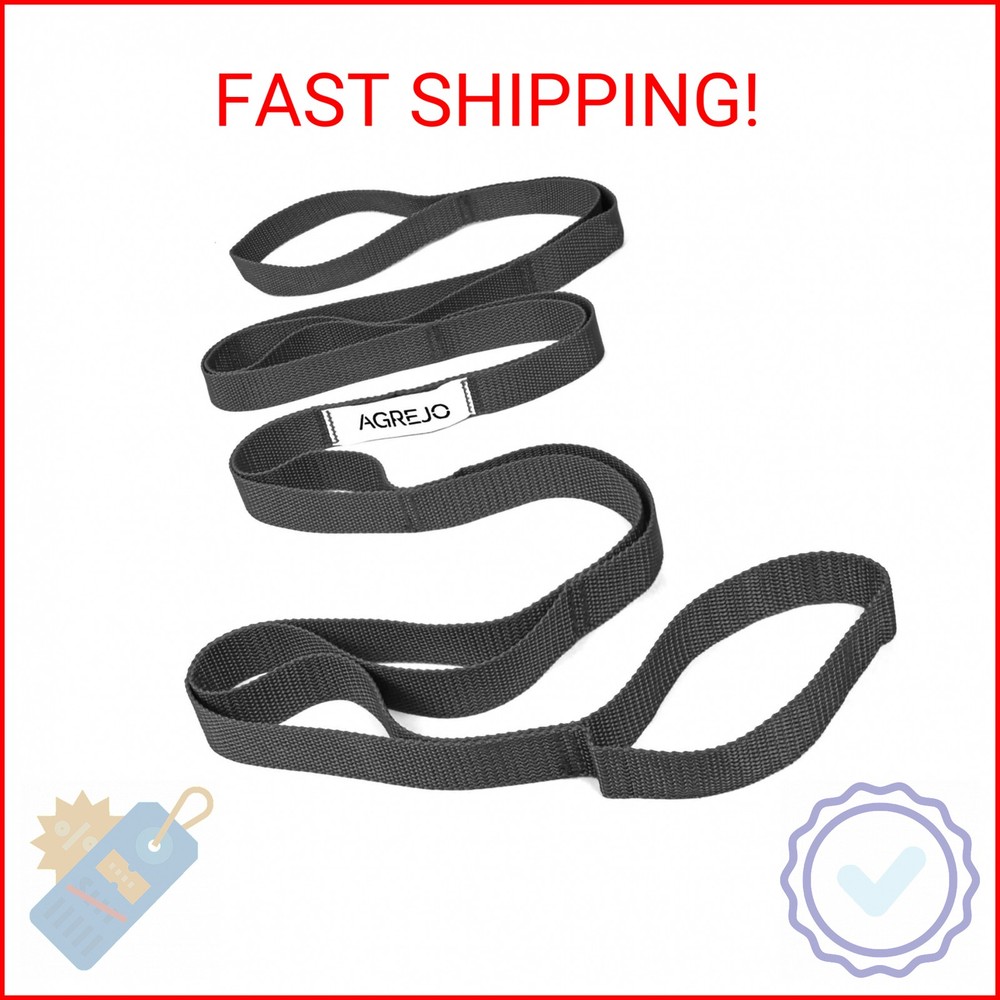 AGREJO Stretching Strap Yoga Strap Physical Therapy for Home Workout, 10 Loops N